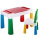 Дитячій стіл та стільчик LAMOSA MULTIFUN 5 в 1 різнокольоровий, регулюється по висоті, герметична ніша для гри з кінетичним піском та водою, универсальна поверхня для всіх видів конструкторів, від 1,5 років, стільчик в комплекті