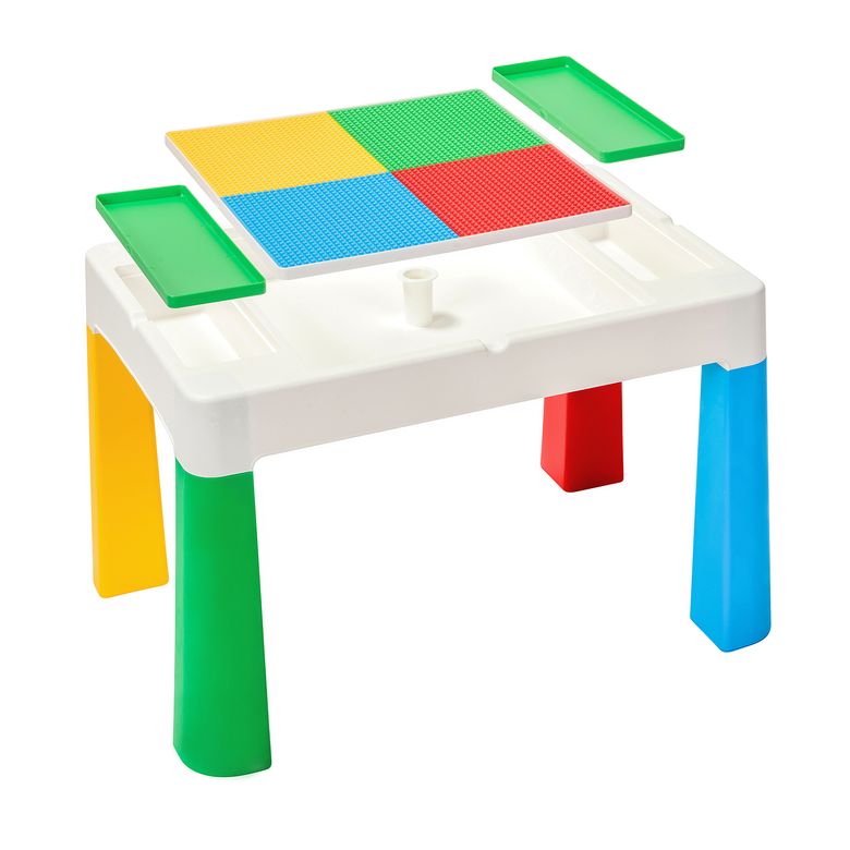 Дитячій стіл та стільчик LAMOSA MULTIFUN 5 в 1 зелений, регулюється по висоті, герметична ніша для гри з кінетичним піском та водою, универсальна поверхня для всіх видів конструкторів, від 1,5 років, стільчик в комплект, багатофункцыональний