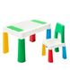 Дитячій стіл та стільчик LAMOSA MULTIFUN 5 в 1 зелений, регулюється по висоті, герметична ніша для гри з кінетичним піском та водою, универсальна поверхня для всіх видів конструкторів, від 1,5 років, стільчик в комплект, багатофункцыональний
