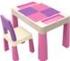 Детский стол и стульчик LAMOSA MULTIFUN 5 в 1 розовый, регулируется по высоте, герметичная ниша, для игр с кинетическим песком и водой, универсальная поверхность для всех видов конструкторов, от 1.5 года, стул в комплекте