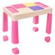 Дитячій стіл та стільчик LAMOSA MULTIFUN 5 в 1 рожевий, регулюється по висоті, герметична ніша для гри з кінетичним піском та водою, универсальна поверхня для всіх видів конструкторів, від 1,5 років, стільчик в комплекті