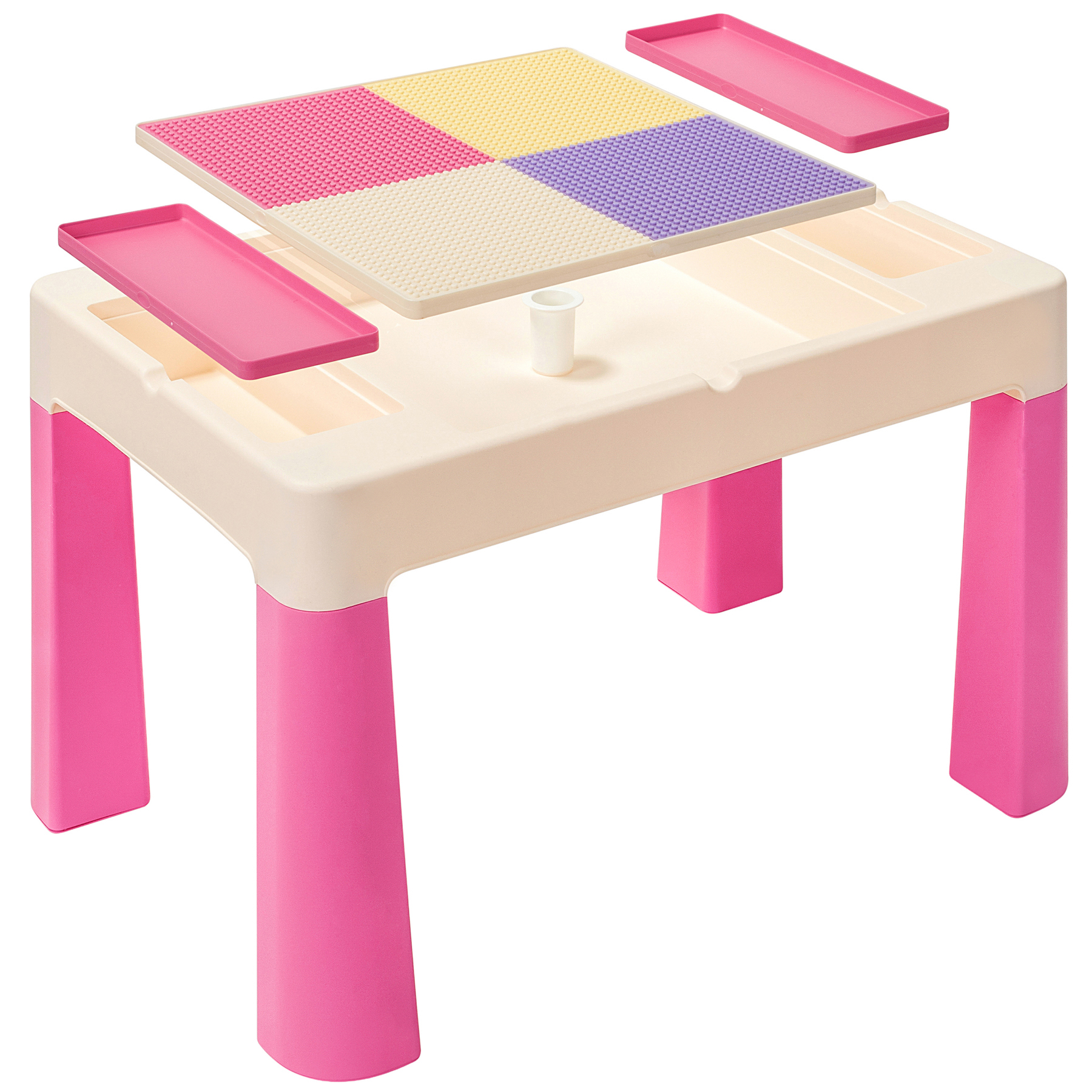 Практичная столешница-трансформер из обеденного стола легко превращается в игровую площадку или оригинальную панель для конструкторов
