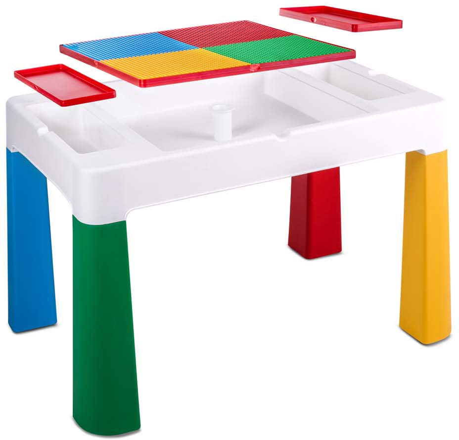 Практичная столешница-трансформер из обеденного стола легко превращается в игровую площадку или оригинальную панель для конструкторов LEGO, DUPLO и их аналогов.
